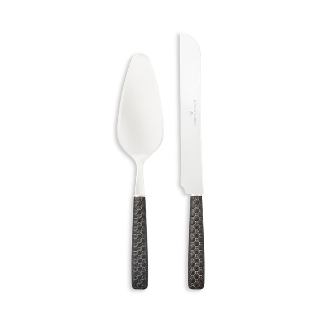 MacKenzie-Childs Everyday Black 2-Piece Cake Serving Set