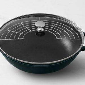 LaMer Colored Staub Enameled Cast Iron Perfect Pan Wok, 12"