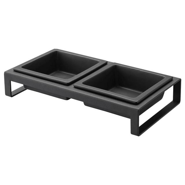 Black Pet Food Bowl - Short