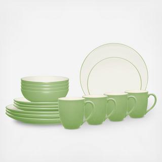 Colorwave Coupe 16-Piece Dinnerware Set, Service for 4