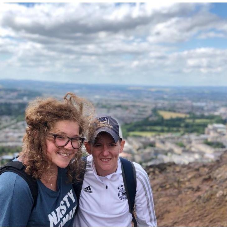 After we climbed Arthur's Seat in Edinburgh, Scotland.