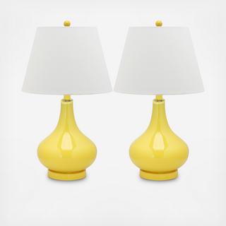 Glass Gourd Table Lamp, Set of 2