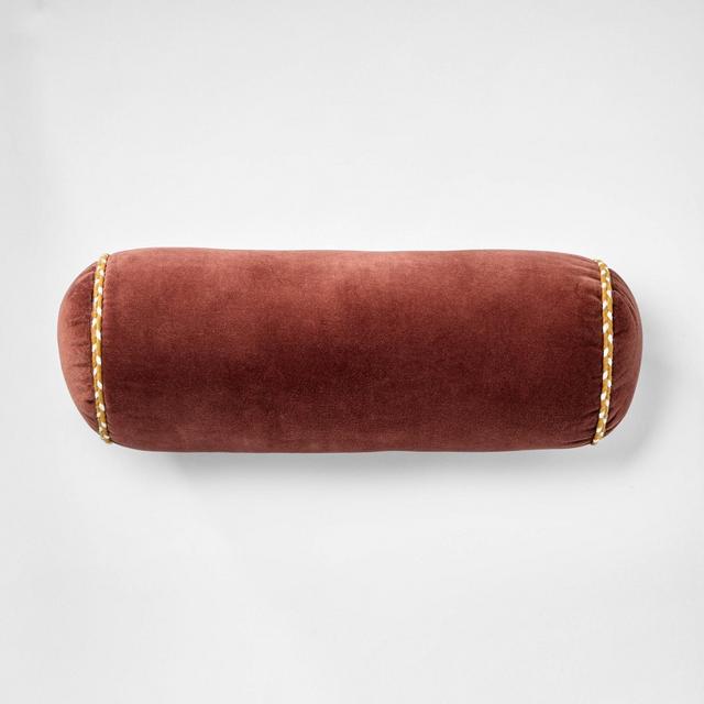 7"x18" Bolster with Piping Throw Pillow Rust - Threshold™ designed with Studio McGee