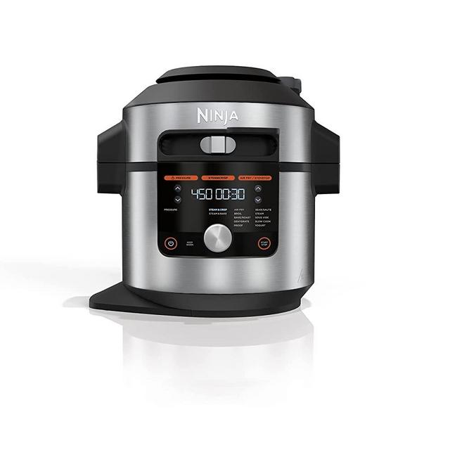 Ninja OL601 Foodi 14-in-1 8-qt. XL Pressure Cooker Steam Fryer with SmartLid, Silver/Black