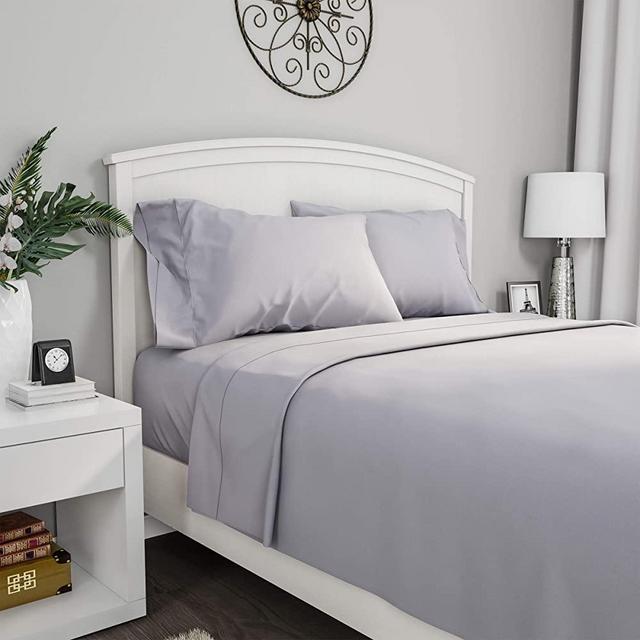 Lavish Home 1200 4-Piece Sheet Set, King, Silver