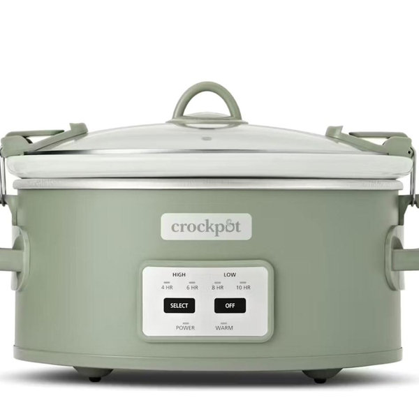 Crock-Pot Locking Lid 6qt Cook and Carry Programmable Slow Cooker Moonshine Green (Green)