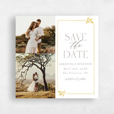 White Wedding Save the Date - Dakota Photo Foil