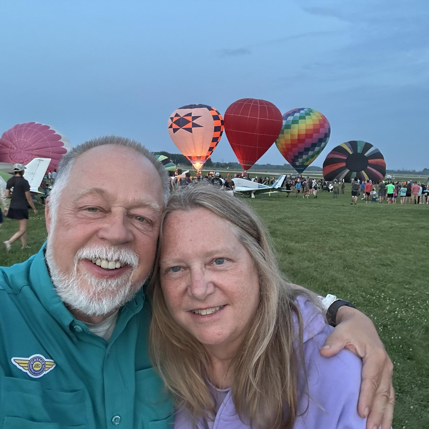 Blowing up our love at the balloon fest.
