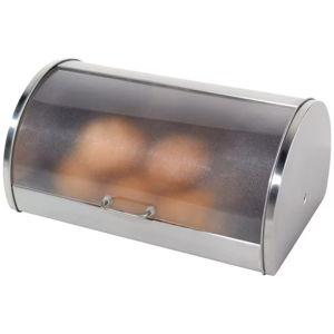 Oggi Stainless Steel Roll Top with Frosted Lid Bread Box 7051