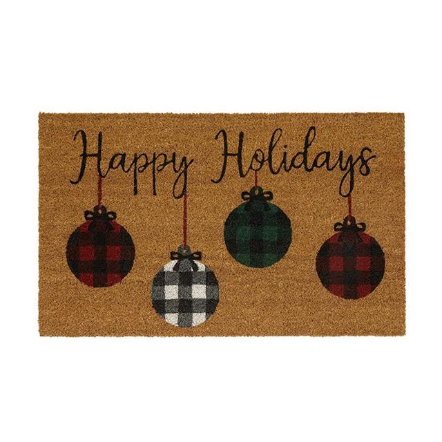 Elrene Home Fashions Farmhouse Living Rustic Ornaments Coir Doormat for Entryway/Front Door/Porch, 18"x30" Mat