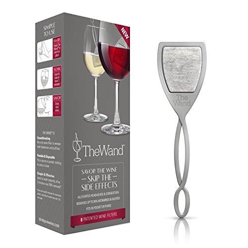 The Wand Wine Filter by PureWine | No More Wine Headaches | Removes Sulfites And Histamines | By-The-Glass (8-pack)