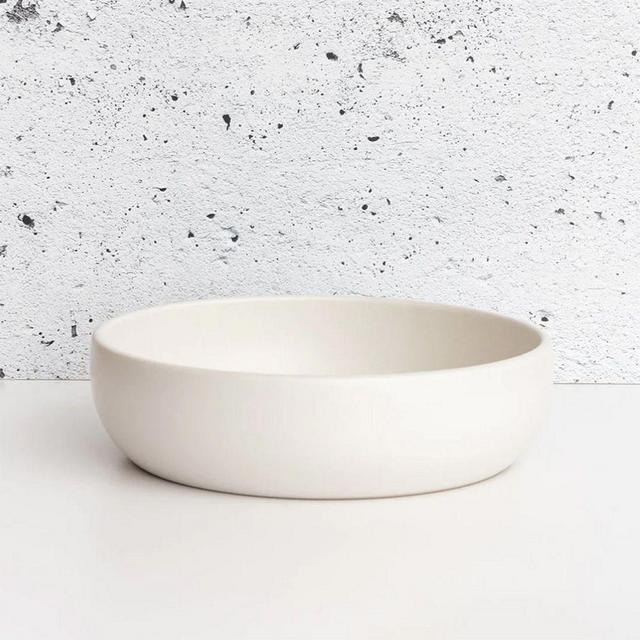 Gharyan Stoneware Serving Bowl, Large 120 oz, Matte White