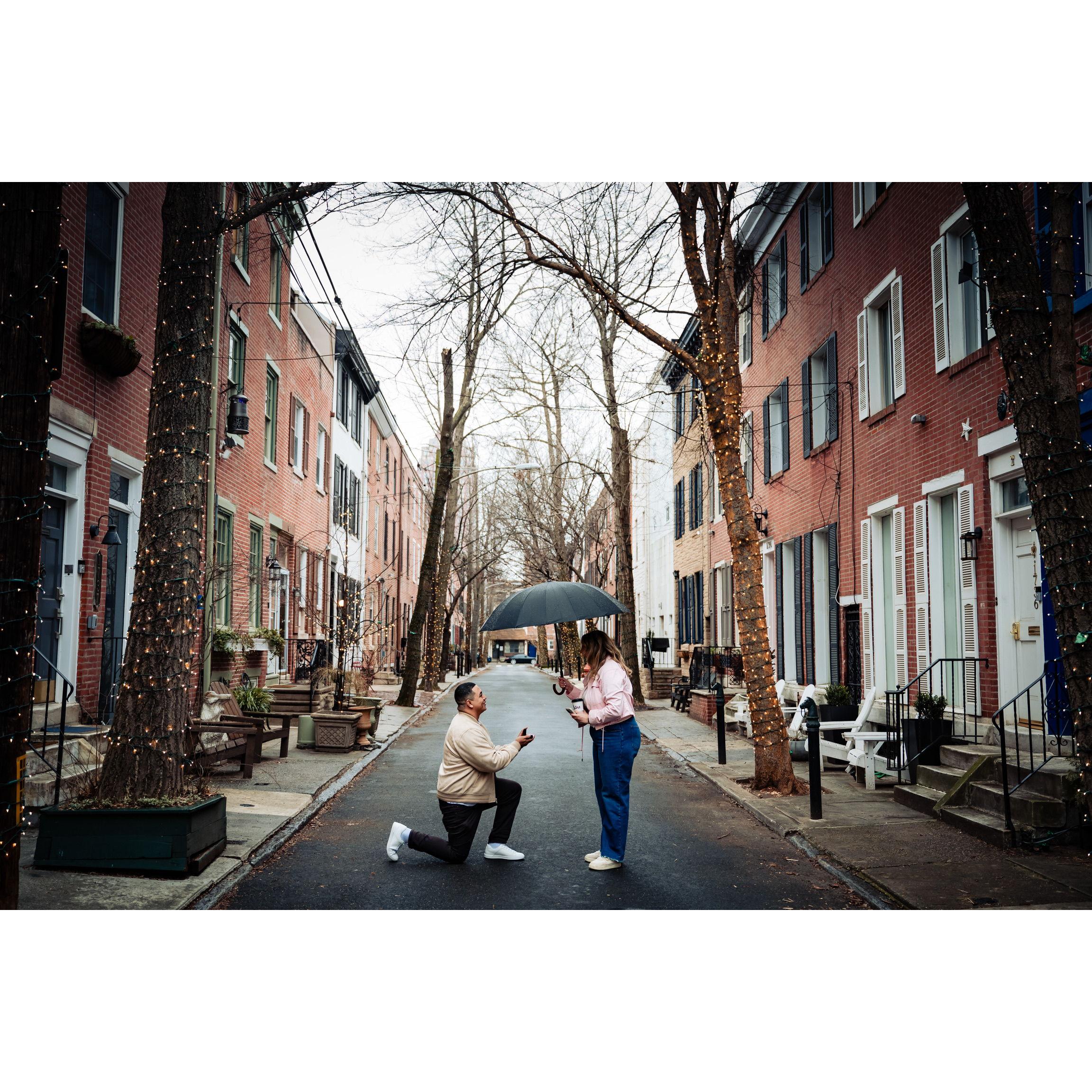 The Proposal on Addison Street in Philadelphia