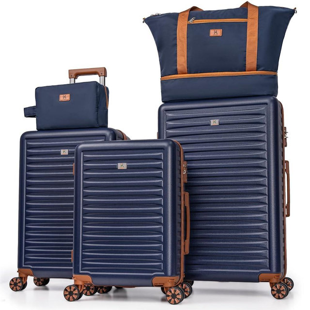 KUNEL Luggage Sets 5 Piece Suitcases with Wheels,ABS Hard Case Suitcases with Spinner Wheels, TSA Lock, Durable Travel Luggage