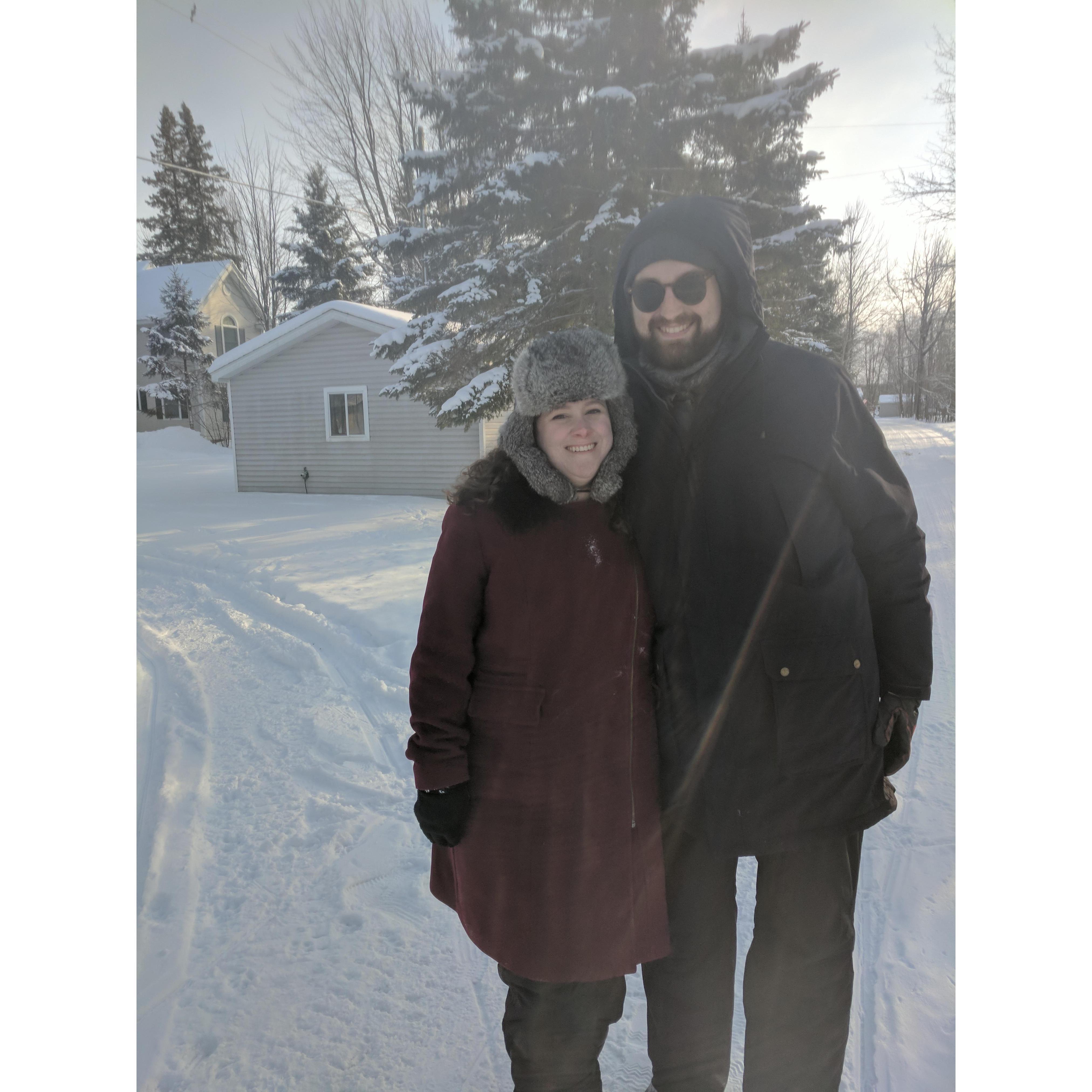 Henry's first taste of real winter in Michigan / Jan 2018
