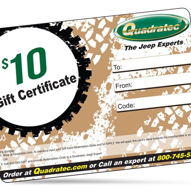 Quadratec Gift Certificate (Jeep Accessories)