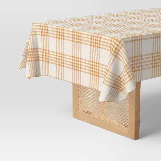 104"x60" Plaid Tablecloth Gold - Threshold™