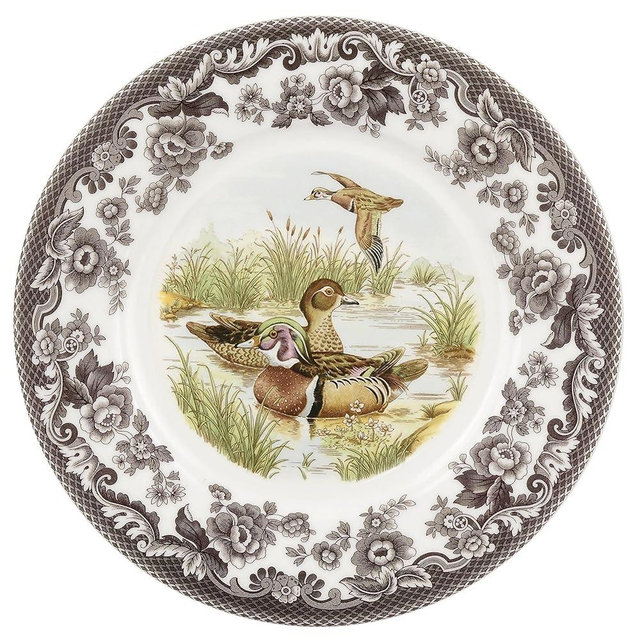 Spode Woodland Luncheon Plate, Wood Duck, 9” | Perfect for Thanksgiving and Other Special Occasions | Made in England from Fine Earthenware | Microwave and Dishwasher Safe