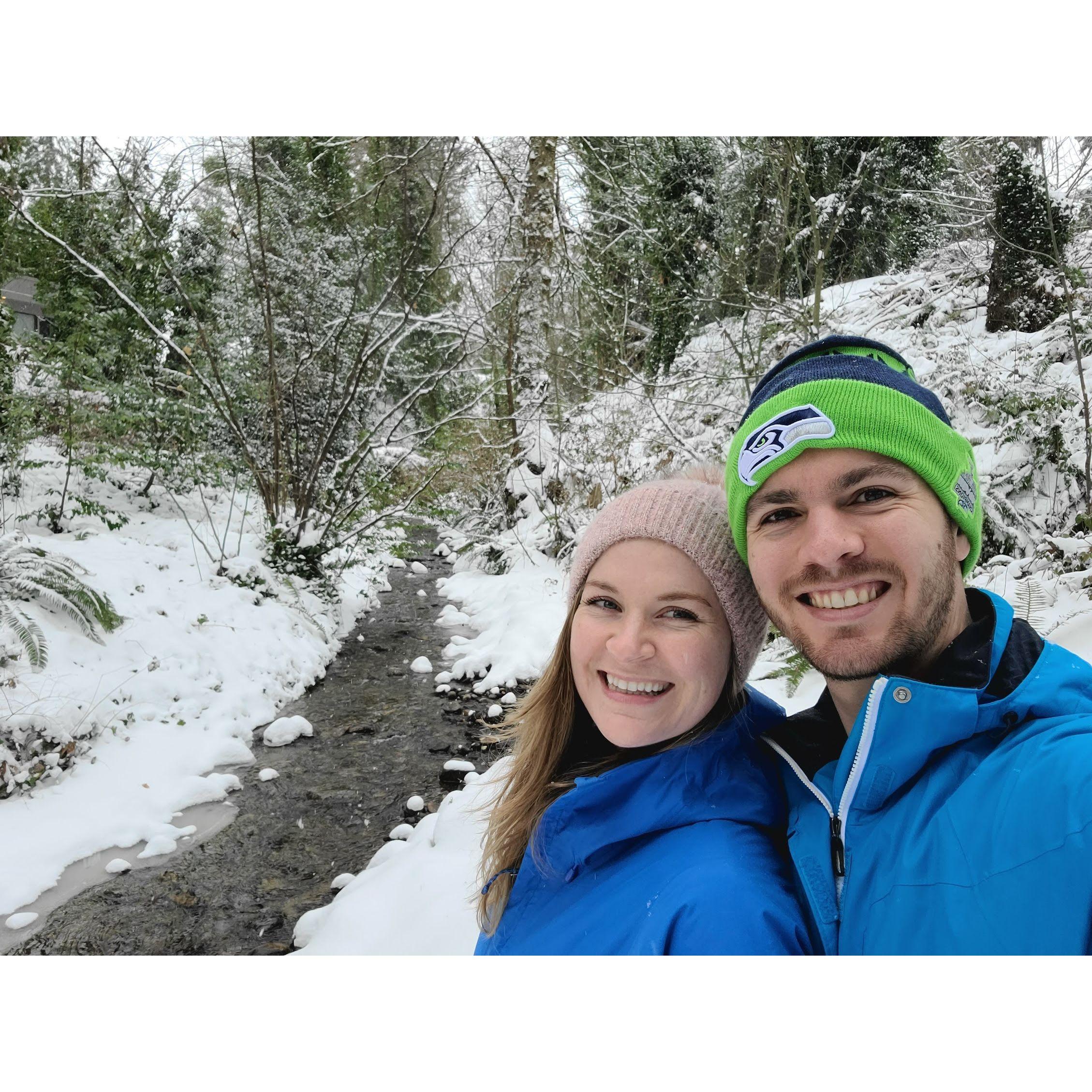 The first snow in our backyard! Dec 2020