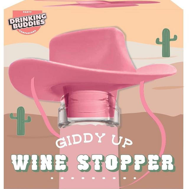 PINK COWBOY HAT BOTTLE STOPPER | Silicone Wine Stopper, Rodeo Western Bachelorette Party Decorations | Yeehaw Barware, 21 Birthday Accessories, Wedding, Cowgirl, New Years Eve, Cute Trendy Drinkware