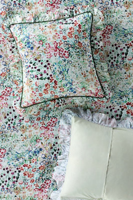 @nestingwithgrace Cotton Sateen Floral Printed Ruffle Euro Sham