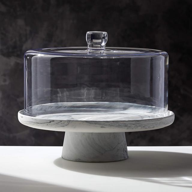 Swirl Cake Stand with Glass Lid by Jennifer Fisher