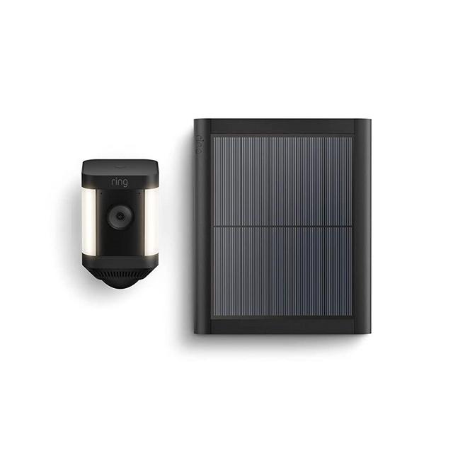 Introducing Ring Spotlight Cam Plus, Solar | Two-Way Talk, Color Night Vision, and Security Siren (2022 release) - Black