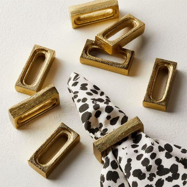 Barre Gold Napkin Rings Set of 8