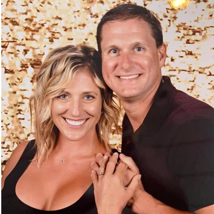 Our "official/unofficial" engagement picture. We love cruising! They have the best backgrounds!