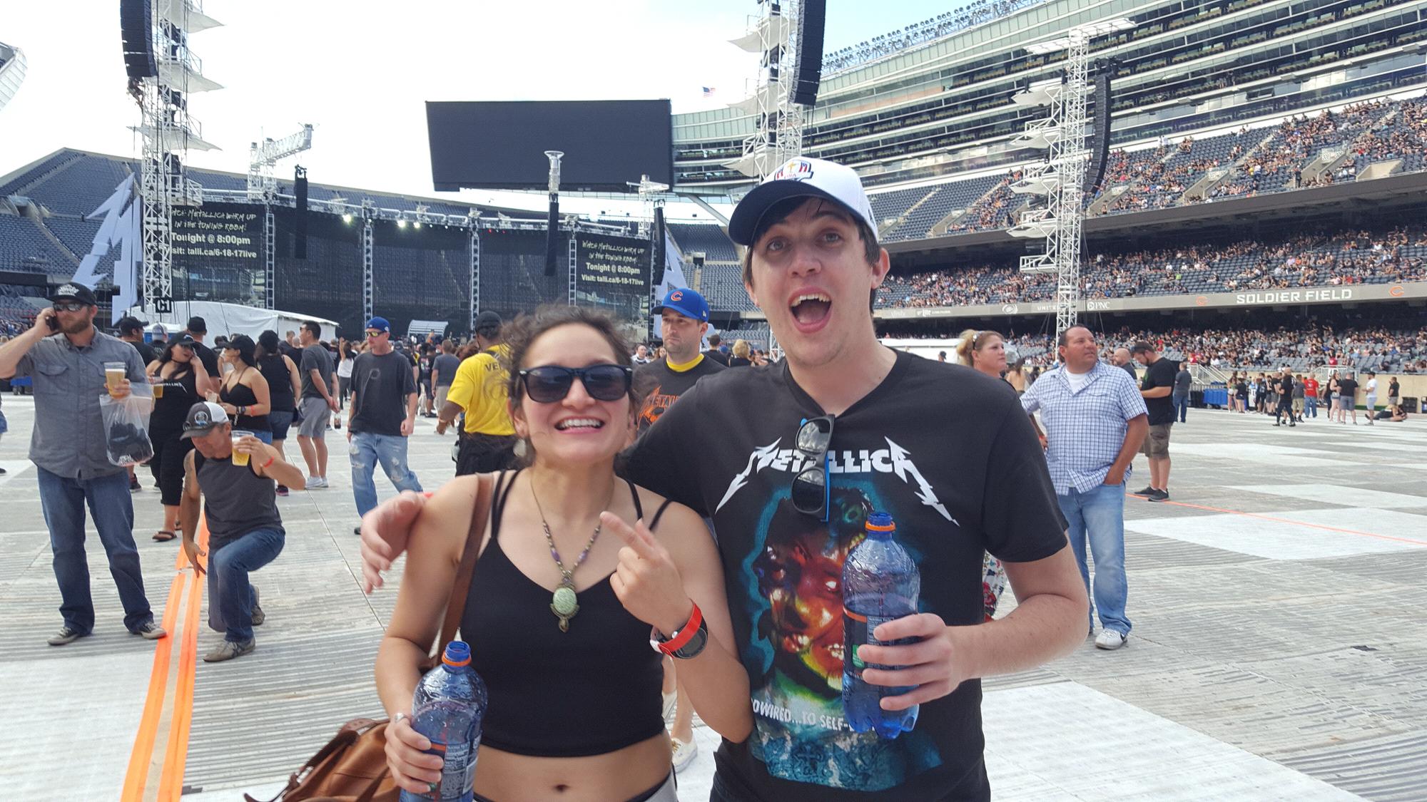 At Soldier field to see Mike's favorite band, Metallica.