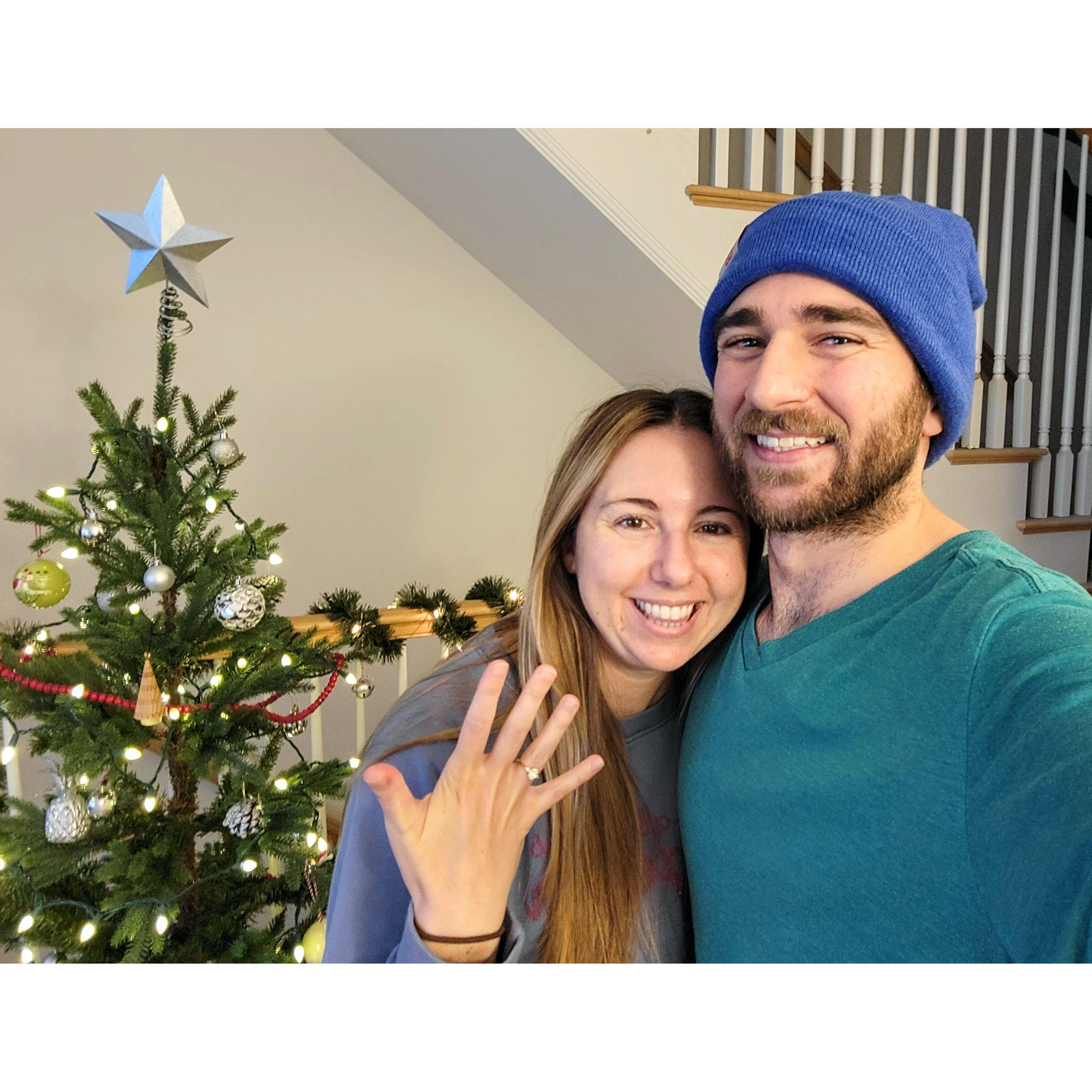 Official engagement selfie at home in Somerville, Massachusetts in 2021