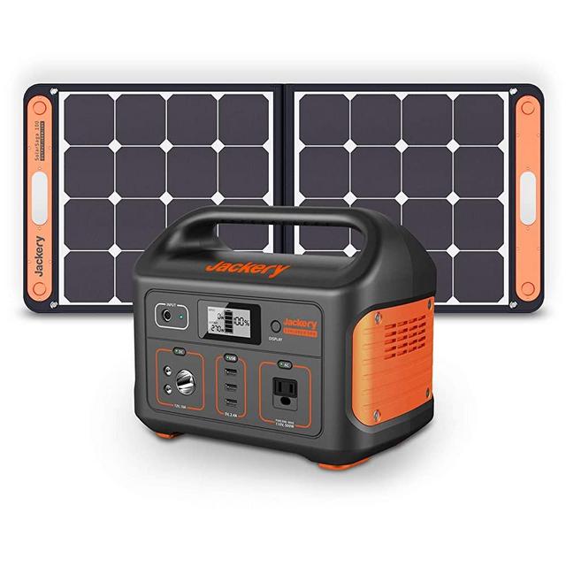 Jackery Solar Generator 500, 518Wh Outdoor Solar Generator Mobile Lithium Battery Pack with Solar Saga 100 for Road Trip Camping, Outdoor Adventure