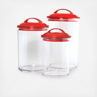 Acrylic Storage Canisters, Set of 3