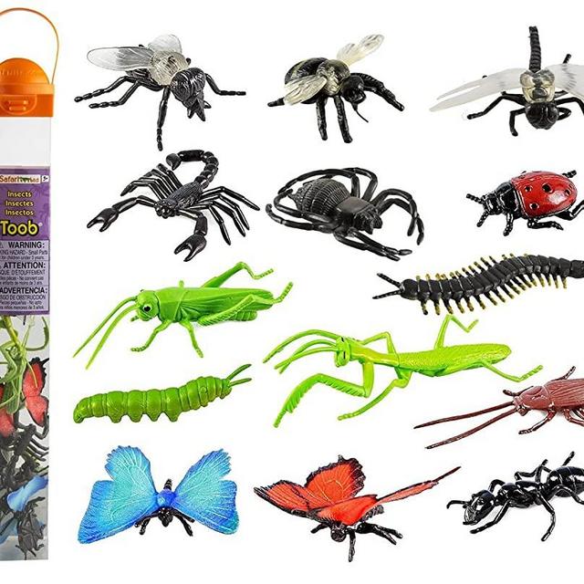 Safari Ltd Insects TOOB – Comes With 14 Toy Figurines – Including Caterpillar, Dragonfly, Centipede, Grasshopper, Ladybug, Spider, Butterflies, Bee, Scorpion, Praying Mantis, And More – Ages 3 And Up