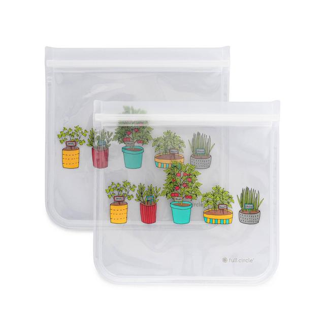 Full Circle 3.5 Cup 2pk Reusable Sandwich Bag Garden