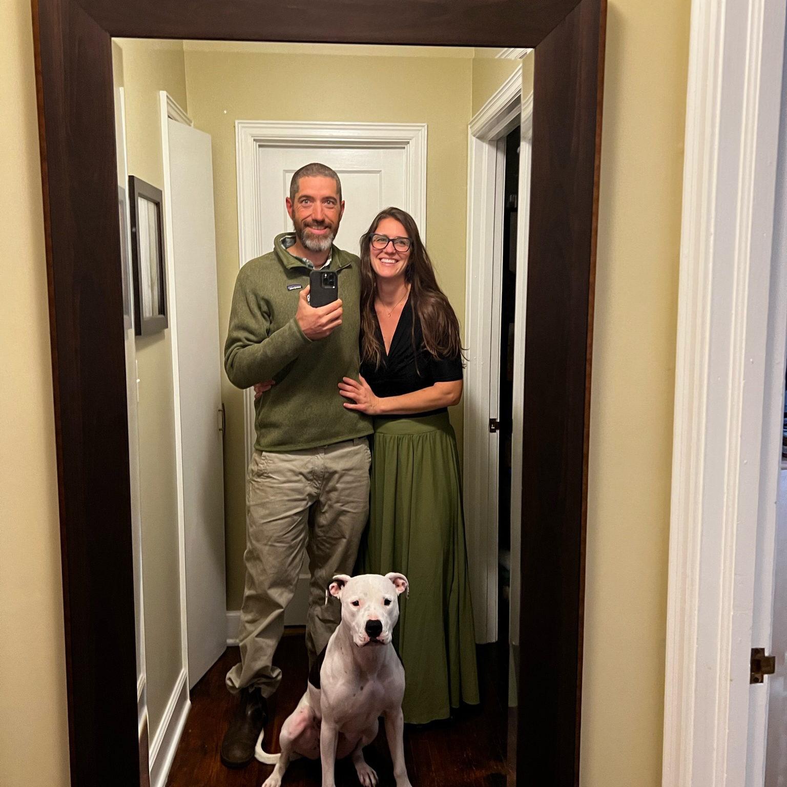 Family photo with Iggy (and his tennis ball), 2021