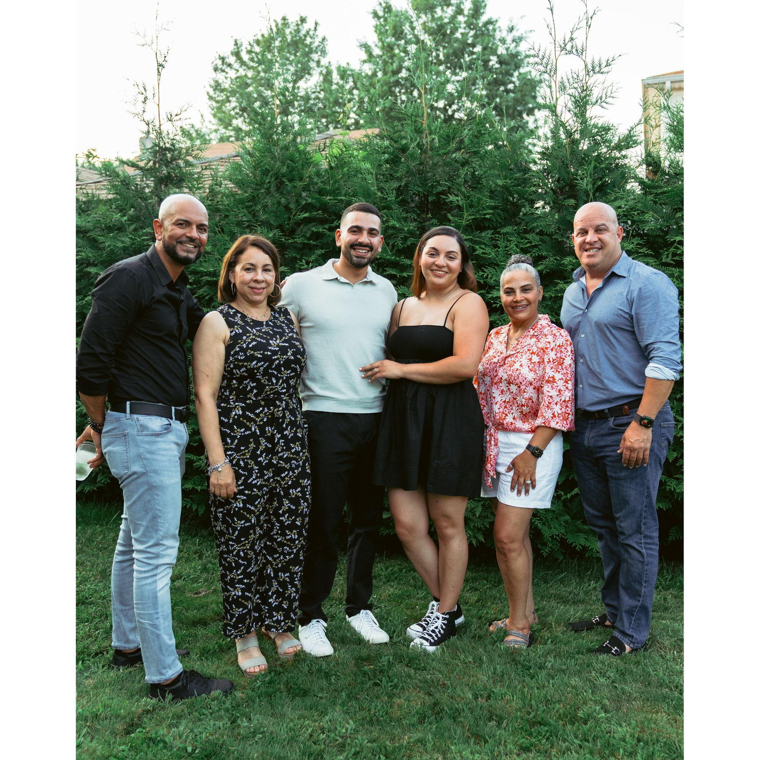 Our parents, celebrating our engagement.