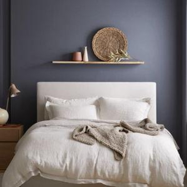 European Linen Double Flange Duvet Cover in Color Sand | King Size