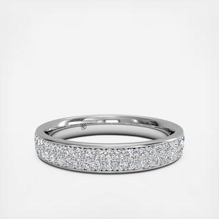 Double Micropave Diamond Wedding Ring