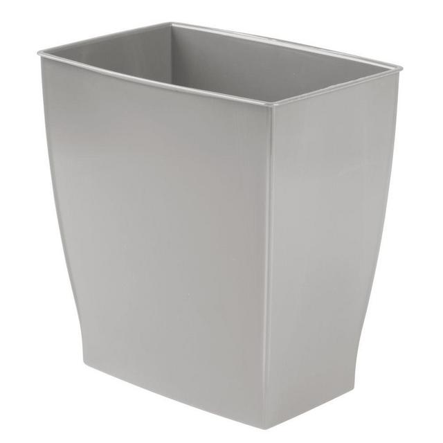InterDesign Wastebasket Trash Bathroom – Gray Mono Rectangular Can