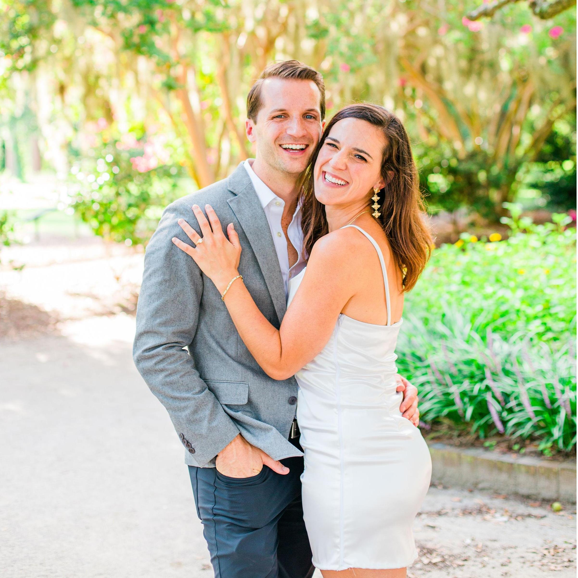 Engagement photos at Hampton Park in downtown Charleston