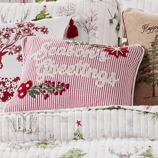 Sleigh Bells Seasons Greetings Fur Pillow