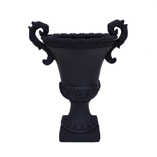 19.25" Delphine Lightweight Concrete Patio Urn Planter Black - Christopher Knight Home