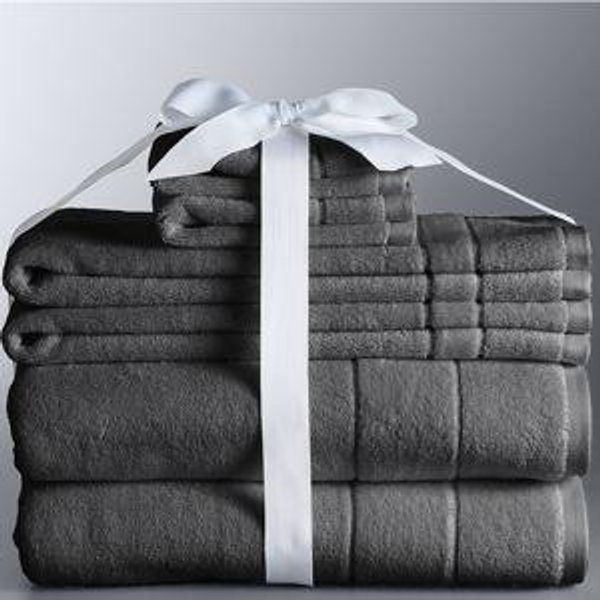 Smoke Gray Simply Vera Vera Wang 6-piece Turkish Cotton Bath Towel Set