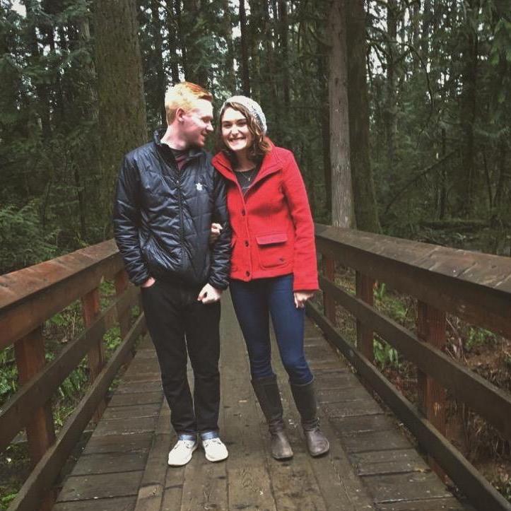 Our first time in Portland together! We went on a beautiful walk through the woods behind the Frank family's house.