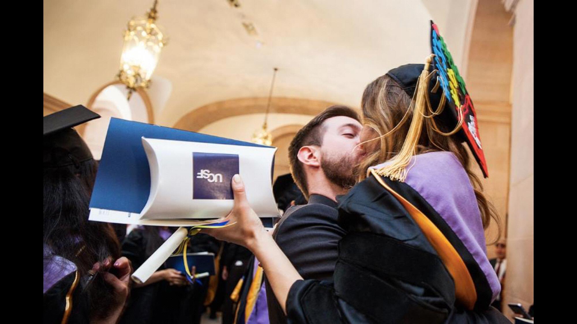 Dental school graduation: Kyle supporting Masha always and forever!