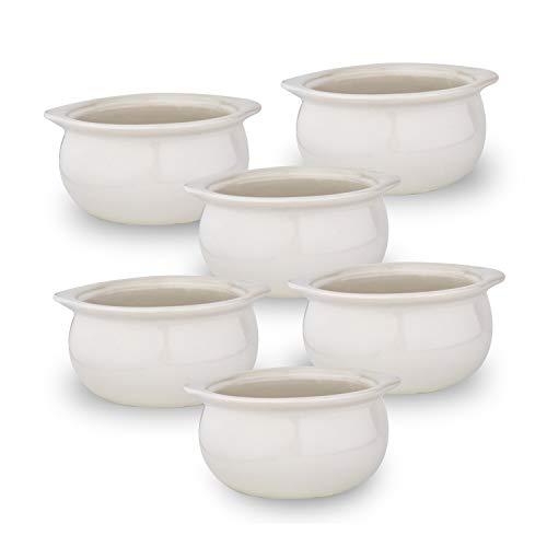 6 Pk 12oz French Onion Soup Crocks Perfect For Onion Soup Stews Casserole Restaurant Style White