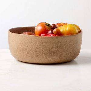 Drift Tan Serving Bowl with Reactive Glaze + Reviews | CB2