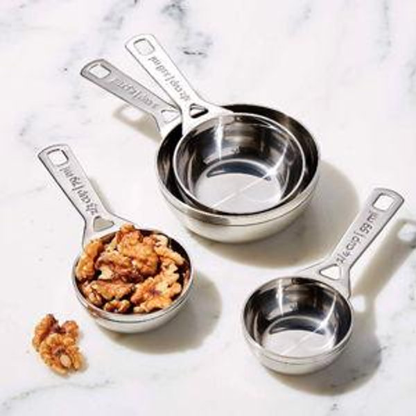 Le Creuset 4-Piece Stainless Steel Measuring Cup Set | Crate & Barrel