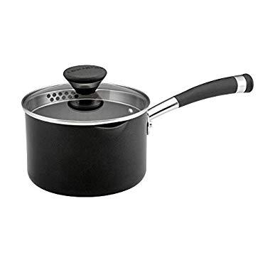 Circulon 82507 Acclaim Hard Anodized Nonstick Sauce Pan/Saucepan with Staining and Lid, 2 Quart, Black